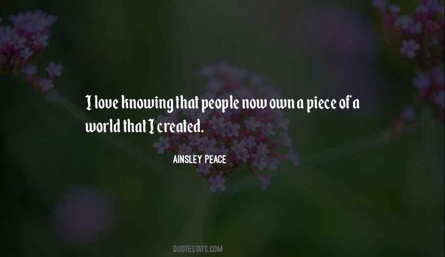 Ainsley Peace Quotes #108449 Ainsley Peace Quotes #108449