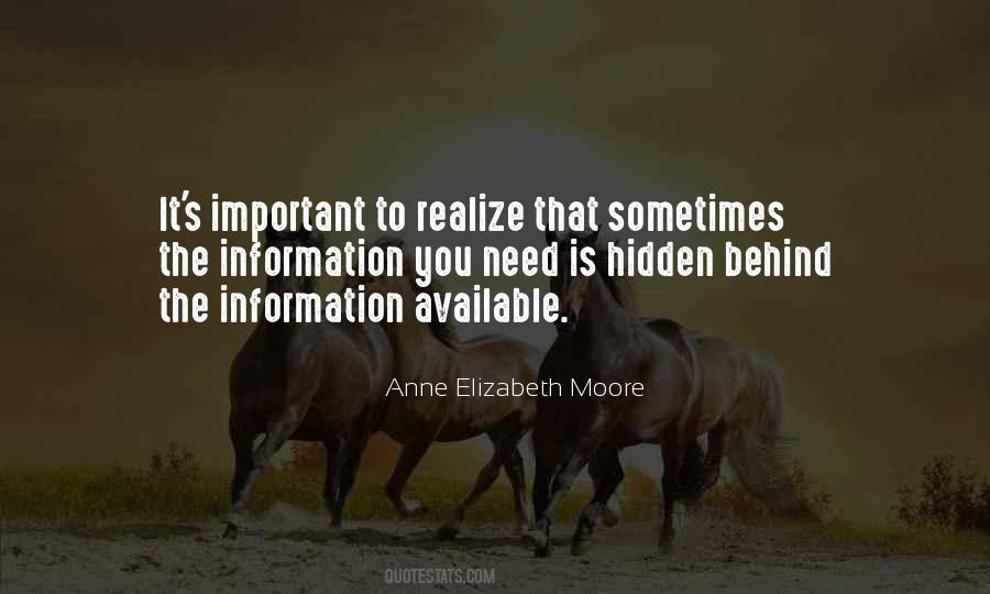 Anne Elizabeth Moore Quotes #1302135