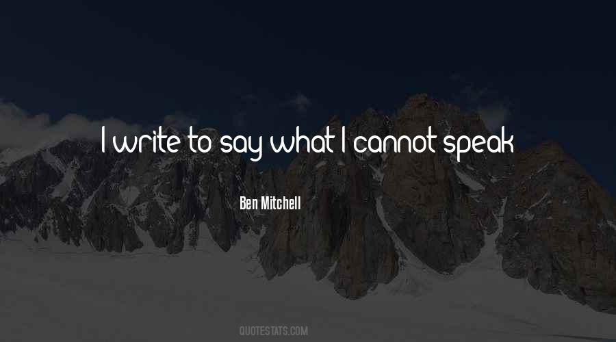 Ben Mitchell Quotes #1413681