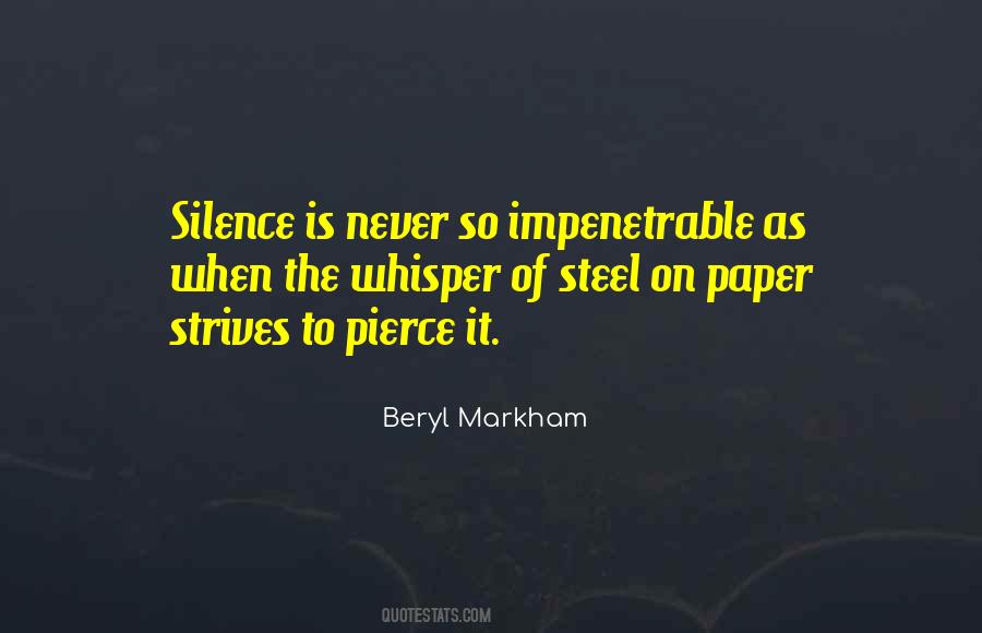 Beryl Markham Quotes #1079236