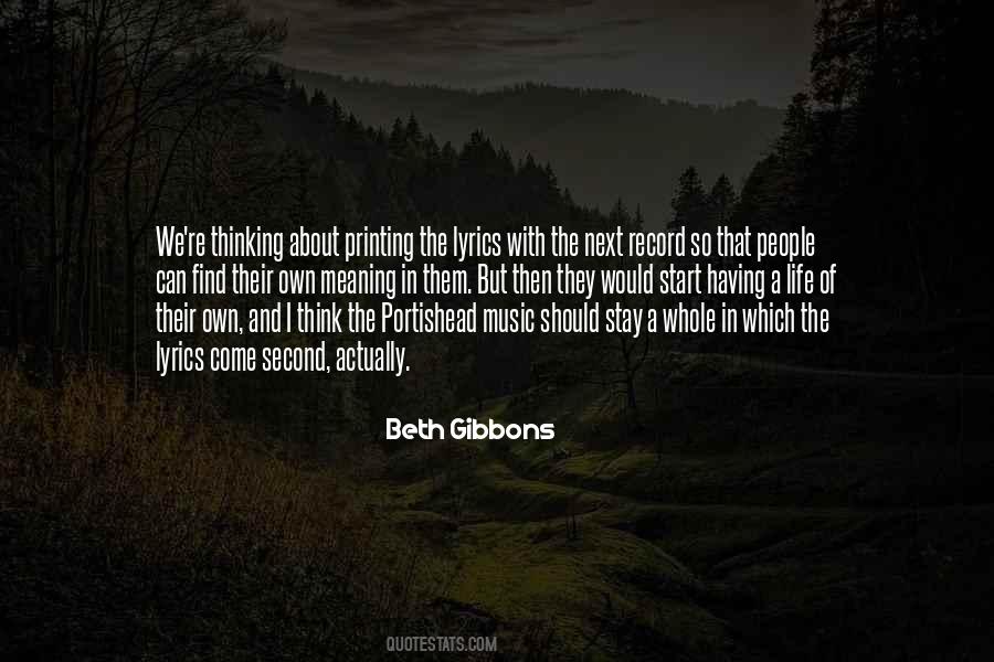 Beth Gibbons Quotes #435961