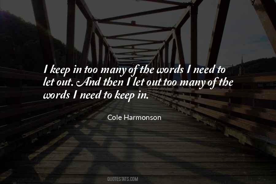 Cole Harmonson Quotes #1379420