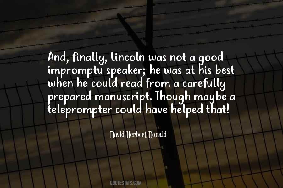 David Herbert Donald Quotes #308519