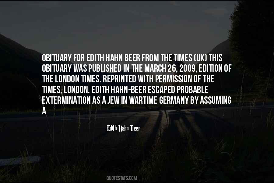 Edith Hahn Beer Quotes #753466