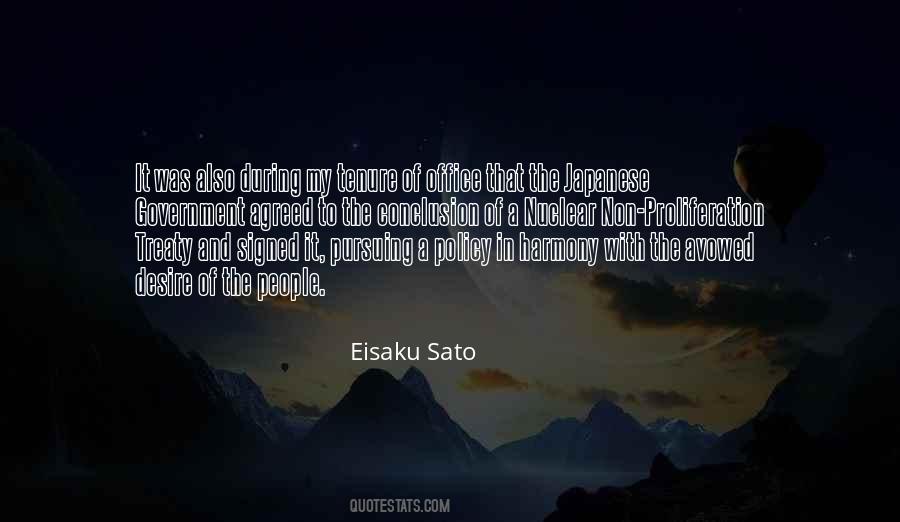 Eisaku Sato Quotes #1612439