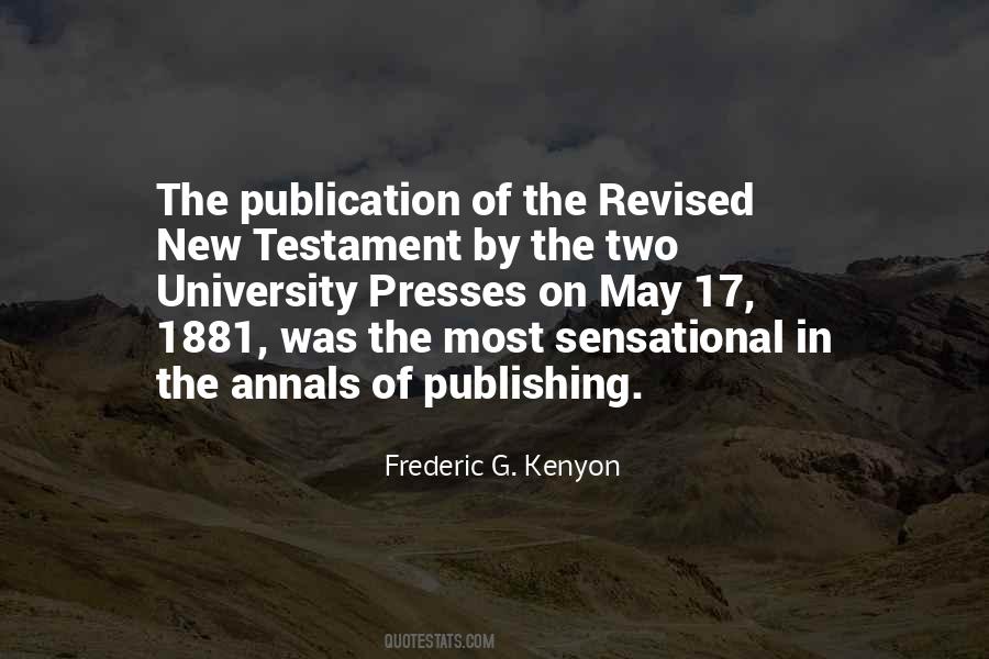 Frederic G. Kenyon Quotes #855274