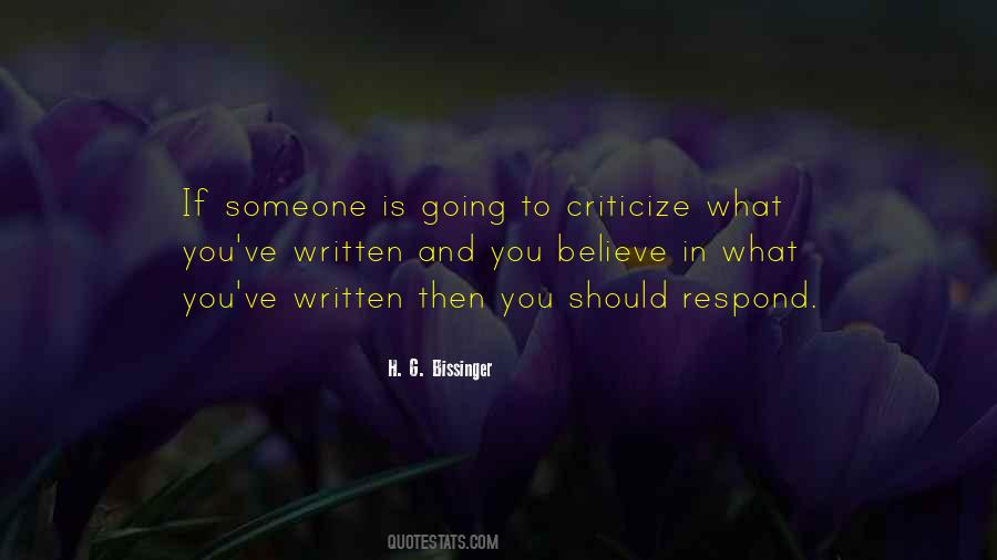 H. G. Bissinger Quotes #1834425
