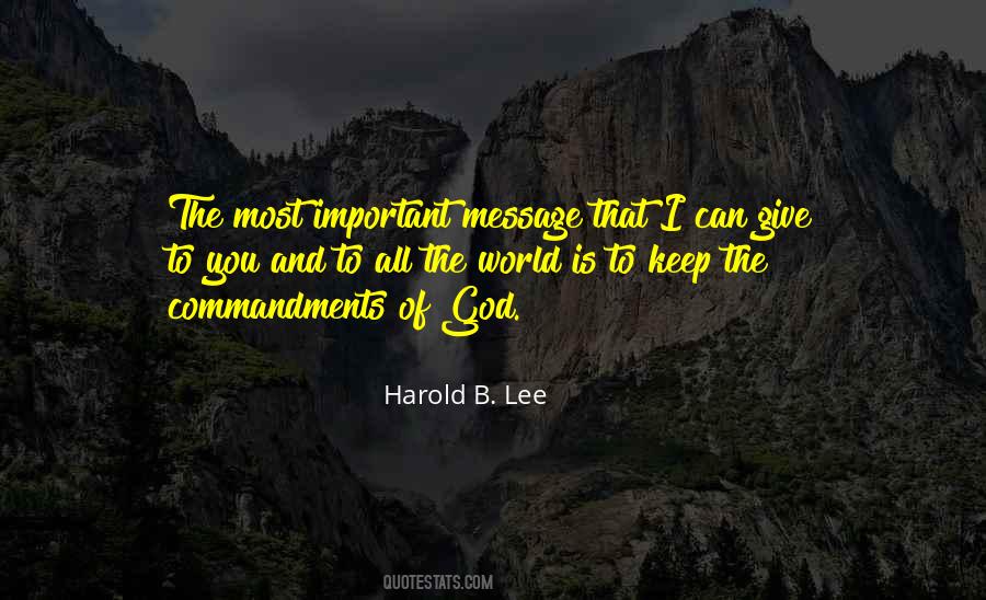 Harold B. Lee Quotes #642780