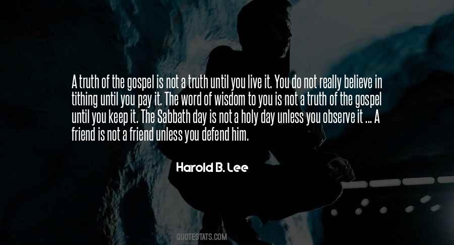 Harold B. Lee Quotes #656801