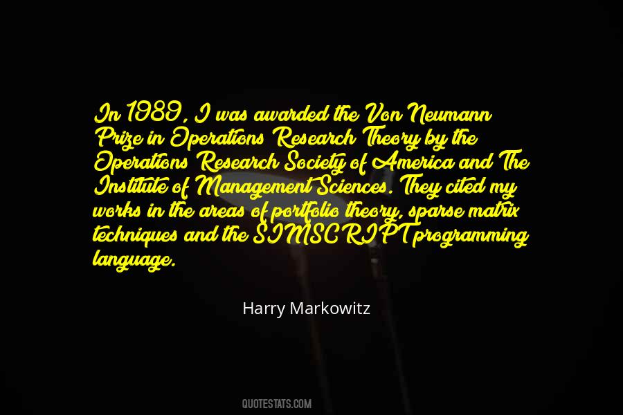 Harry Markowitz Quotes #471115