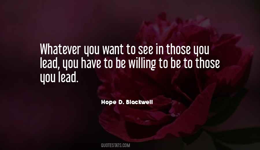 Hope D. Blackwell Quotes #371476