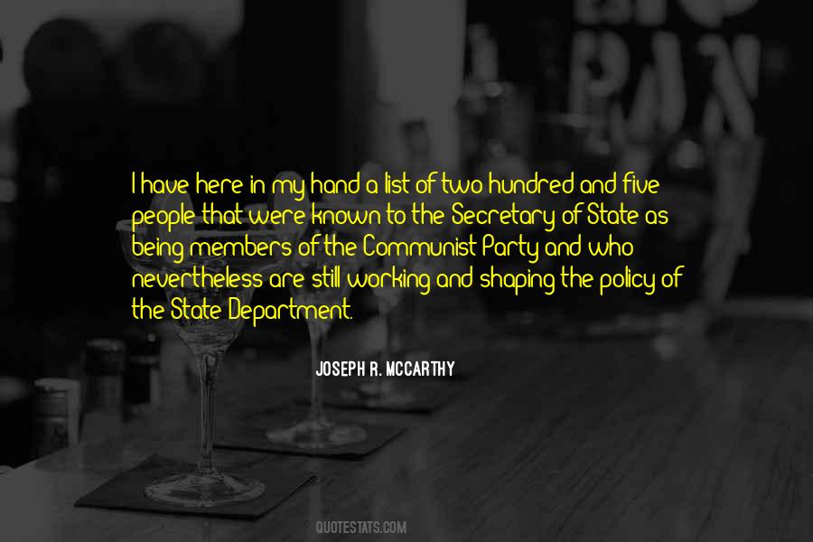 Joseph R. McCarthy Quotes #293005