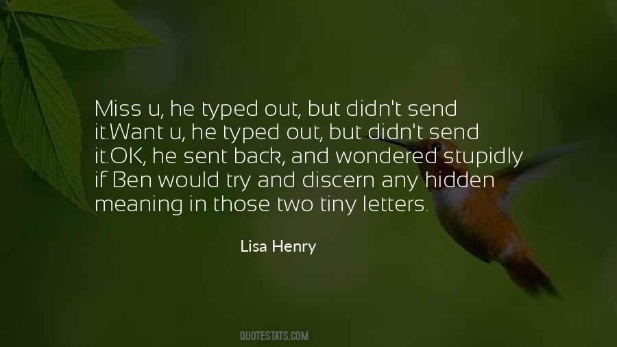 Lisa Henry Quotes #1819202