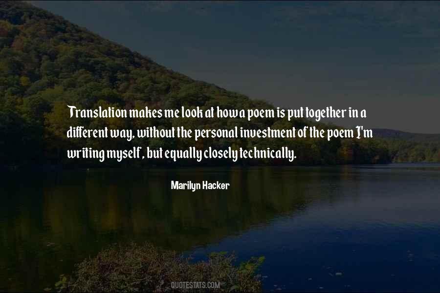 Marilyn Hacker Quotes #186766