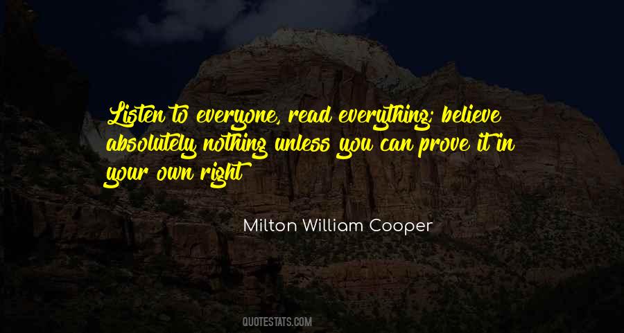 Milton William Cooper Quotes #1228475