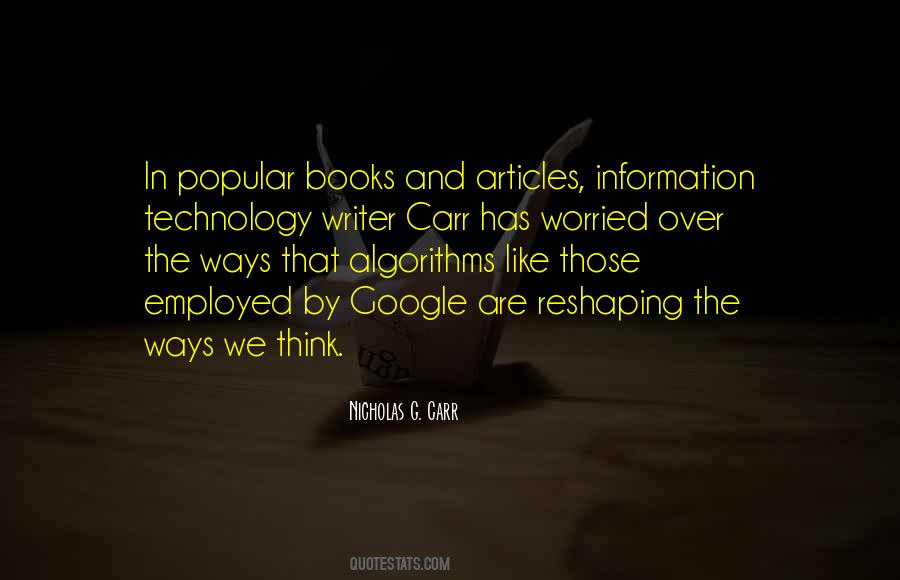 Nicholas G. Carr Quotes #950347