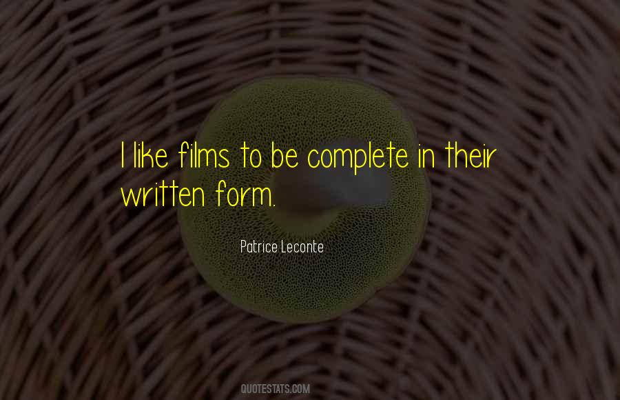 Patrice Leconte Quotes #519384