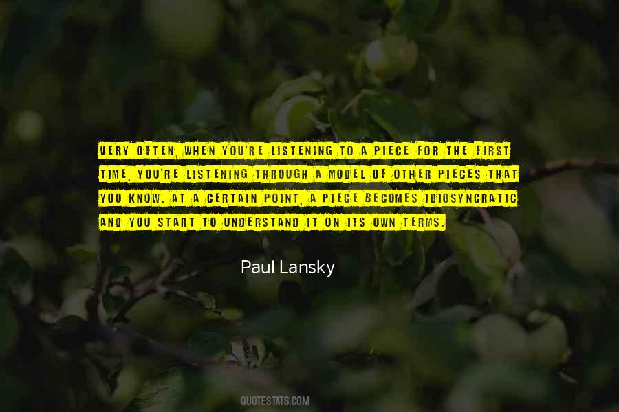Paul Lansky Quotes #1601508