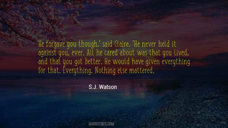 S.J. Watson Quotes #921379