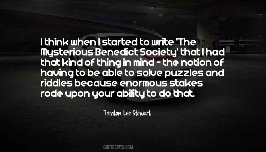 Trenton Lee Stewart Quotes #810457