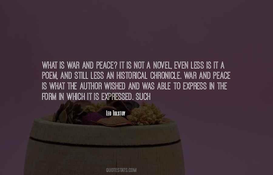 Quotes About War And Peace #1507575