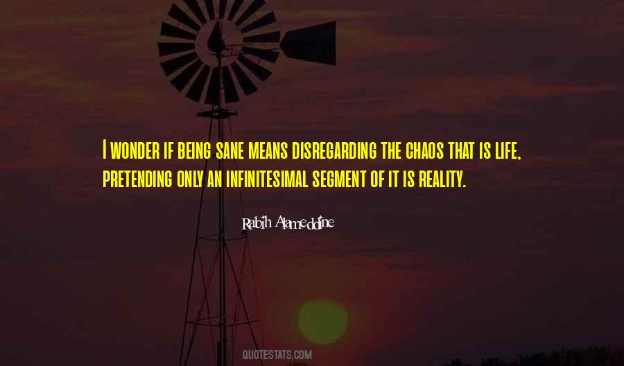 Rabih Alameddine quote: I wonder if being sane means disregarding