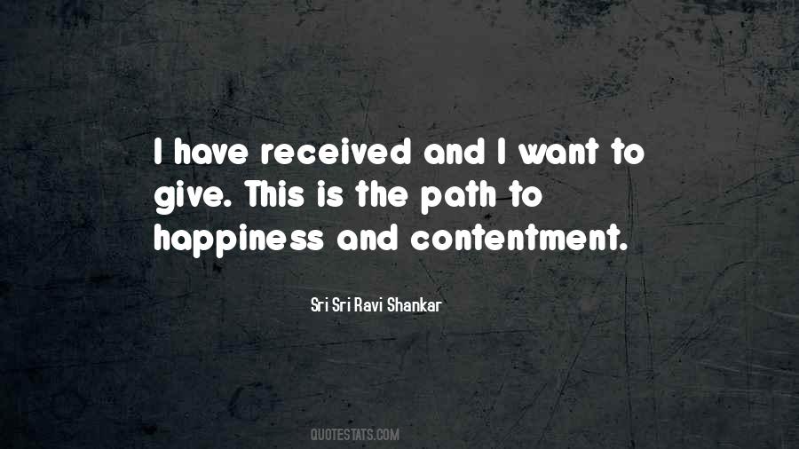 Happiness Contentment Sayings #231769