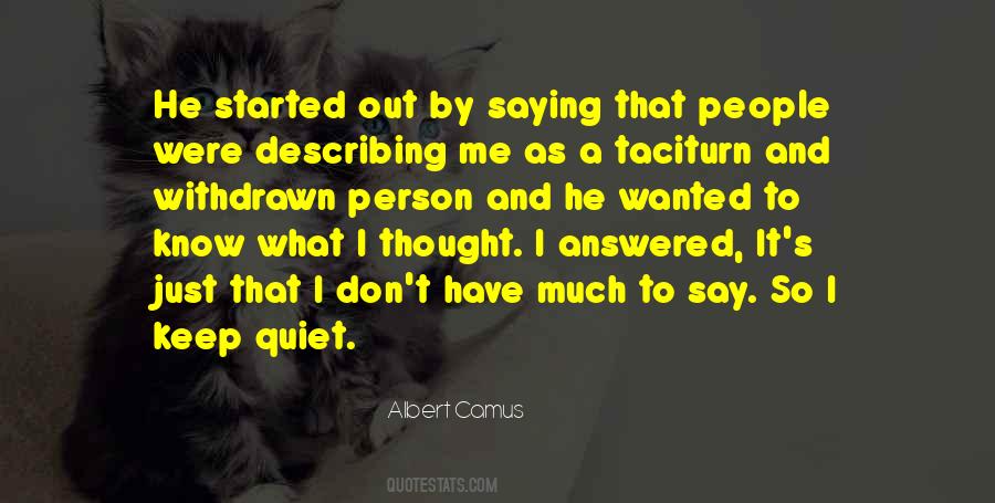 Quiet Person Sayings #1761405
