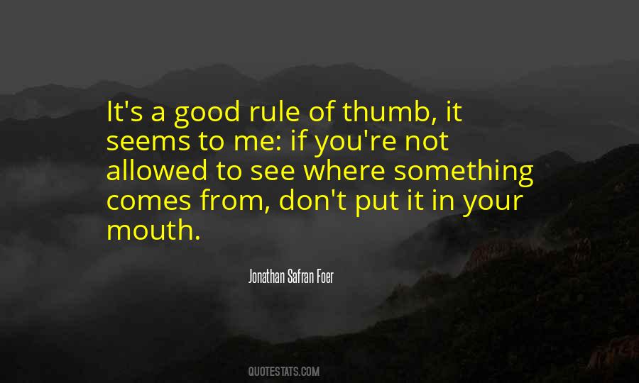Rule Of Thumb Sayings #1245855