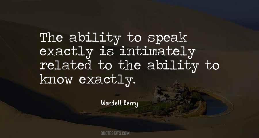 Quotes About Ability To Speak #75094