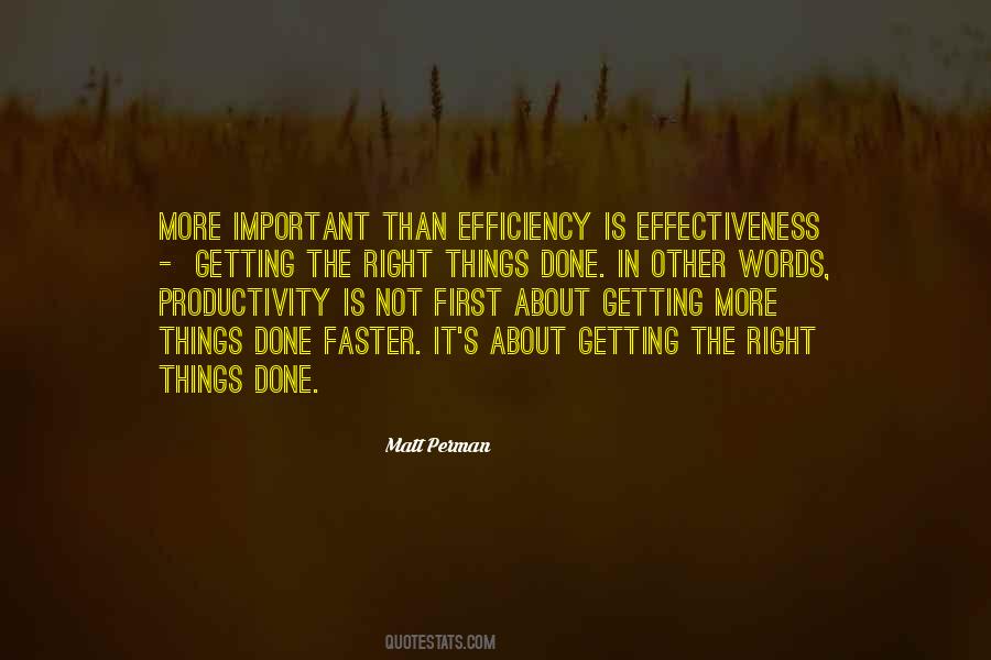 Quotes About Effectiveness And Efficiency #765129