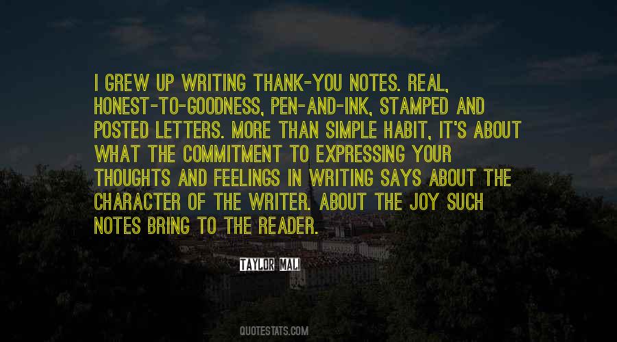 Quotes About Writing And Feelings #43338