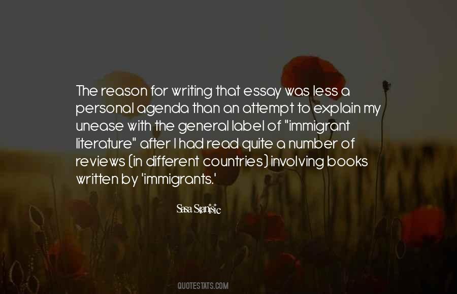 Reason For Writing Quotes #1803400