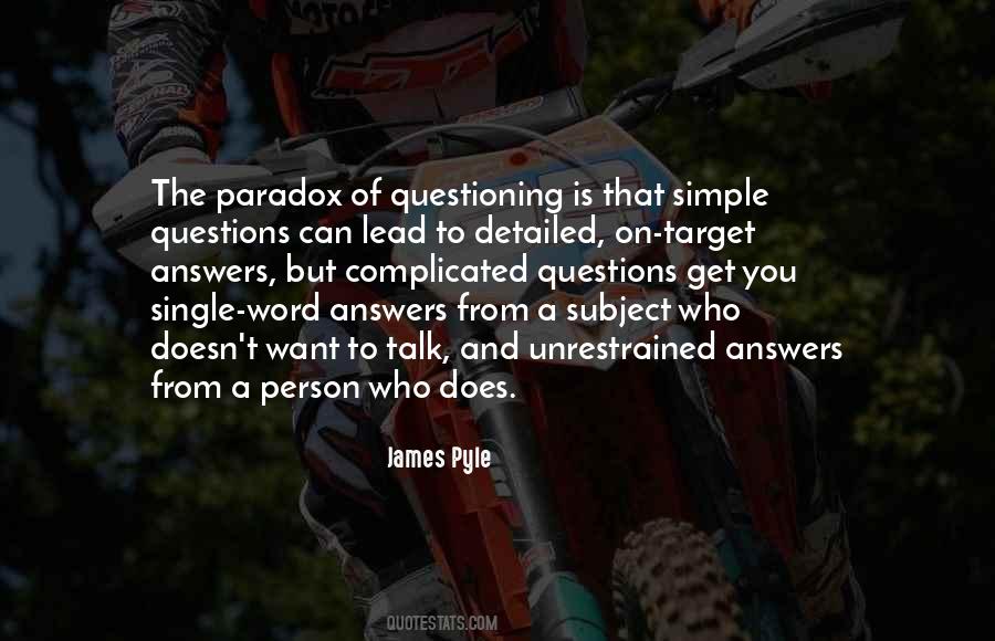 Quotes About Simple Answers #178292