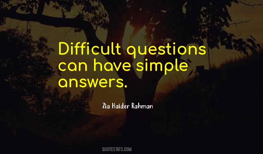 Quotes About Simple Answers #839215