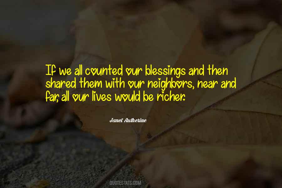 Quotes About Sharing The Blessings #1515648