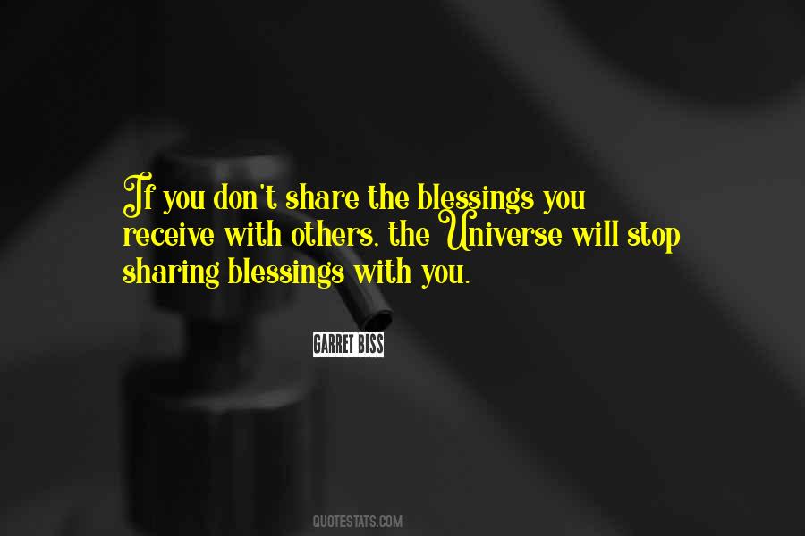 Quotes About Sharing The Blessings #1554944
