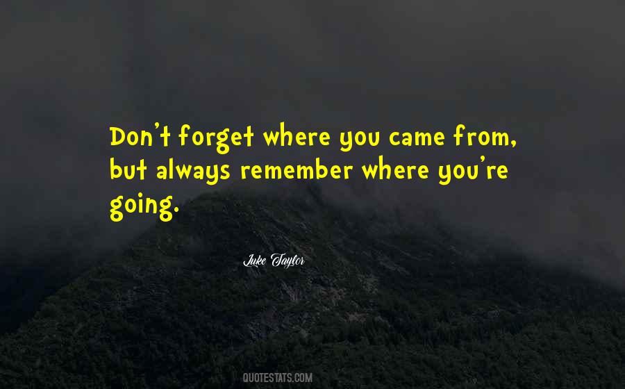Quotes About Remember Where You Came From #375102