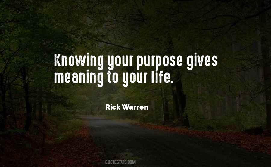 Knowing Your Purpose Quotes #1582412