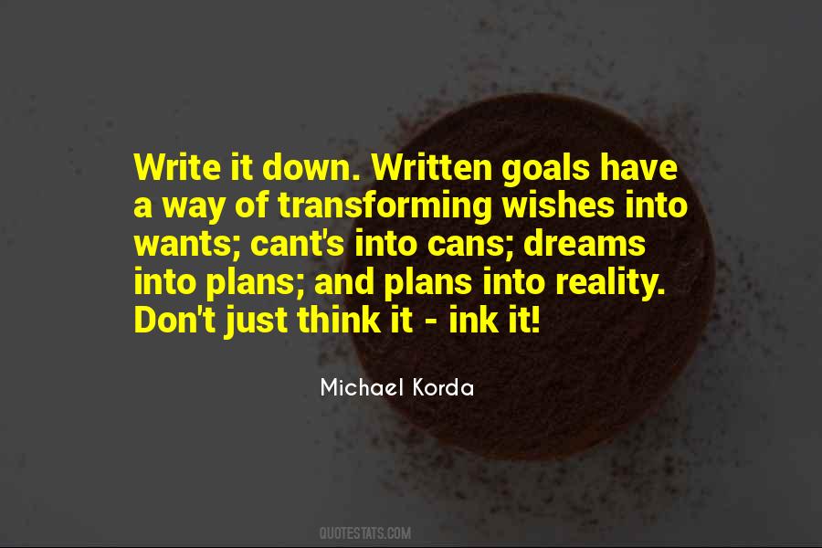 Quotes About Writing Down Goals #146720