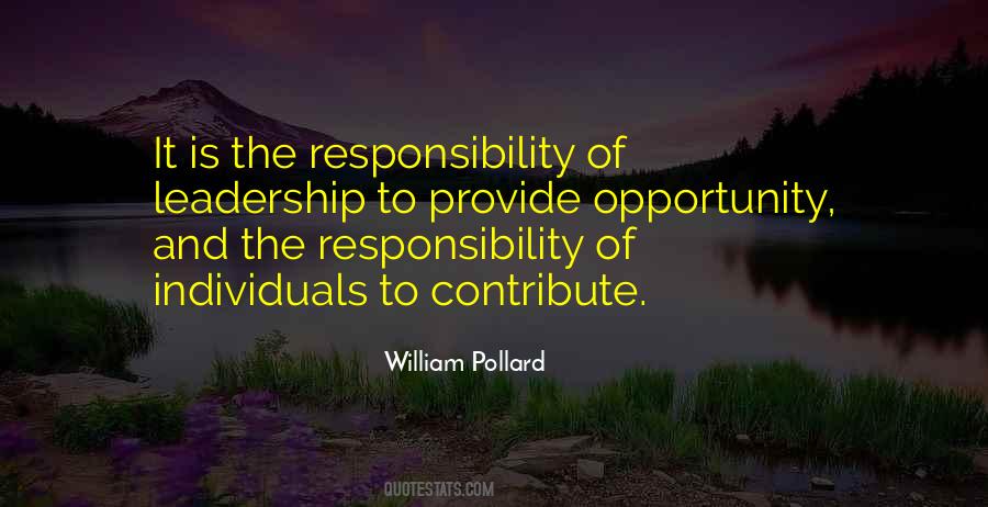 Quotes About Responsibility Of Leadership #1871648
