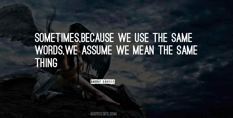 Mean The Same Thing Quotes #381780