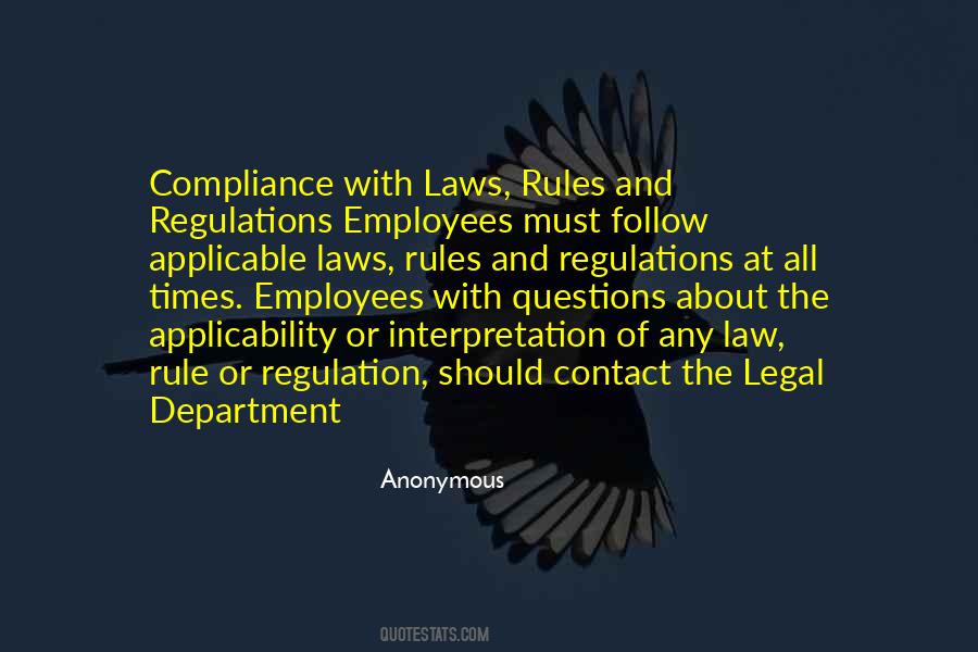Quotes About Legal Department #1112727