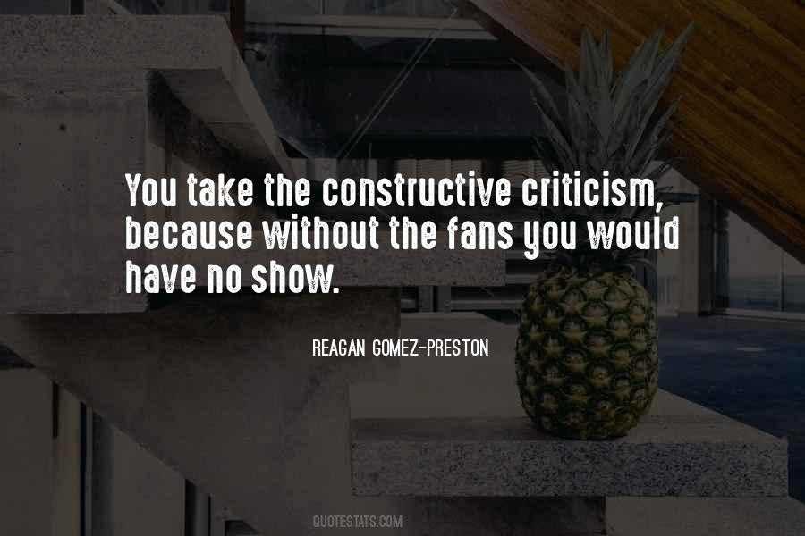 Non Constructive Criticism Quotes #96768