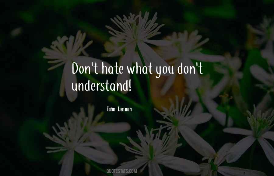 Quotes About What You Don't Understand #481106
