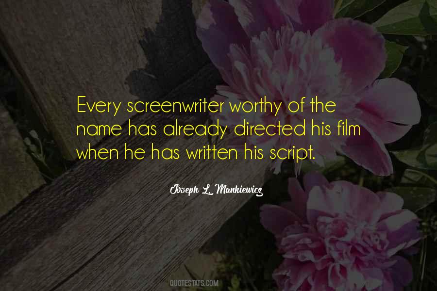 Quotes About Screenwriter #1582353