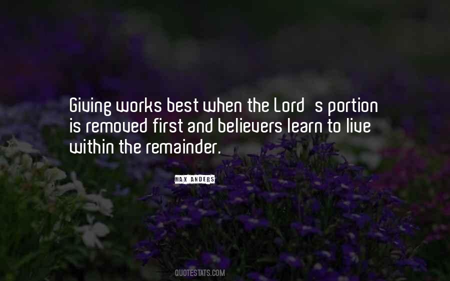 Giving To The Lord Quotes #1554347