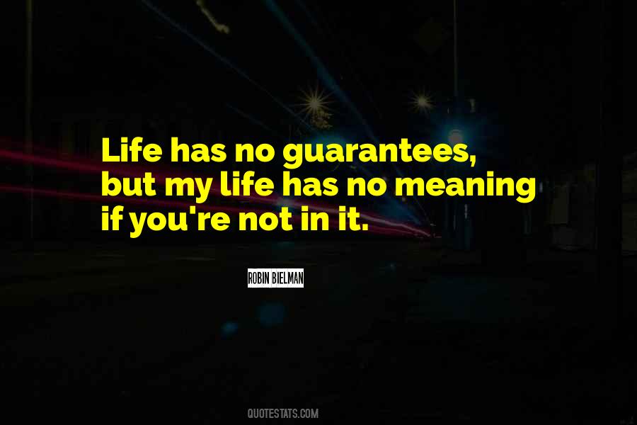 Quotes About Life Has No Guarantees #711617