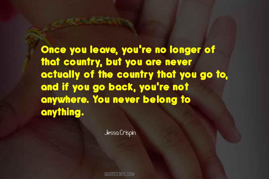 Quotes About Going Back Where You Belong #29658