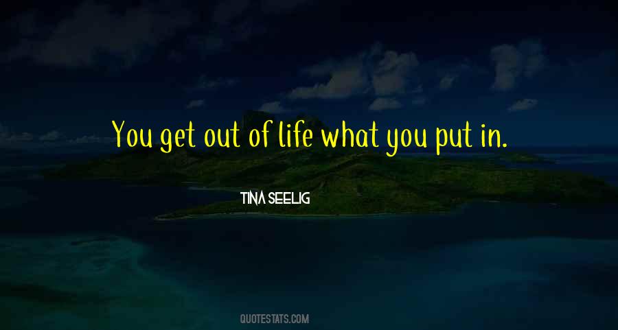 You Get Out Of Life What You Put In Quotes #1314738